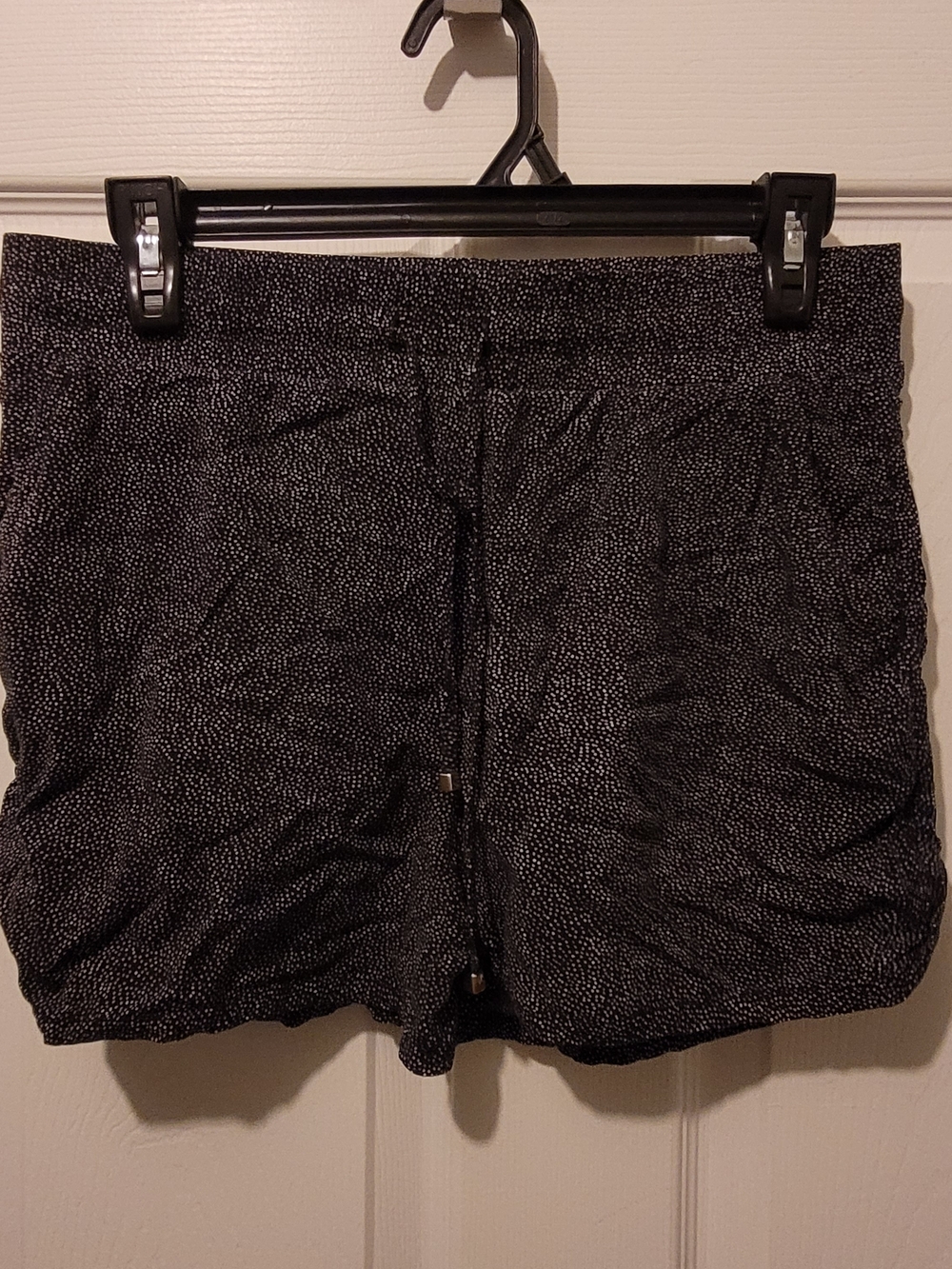 Studio Black Microdot High-Waist Drawstring Shorts
